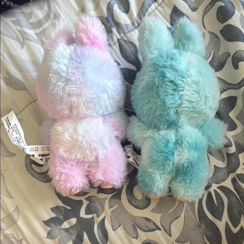 authentic labubus Adorable Furry Plush Set in Pastel Colors - Picture 2 of 5